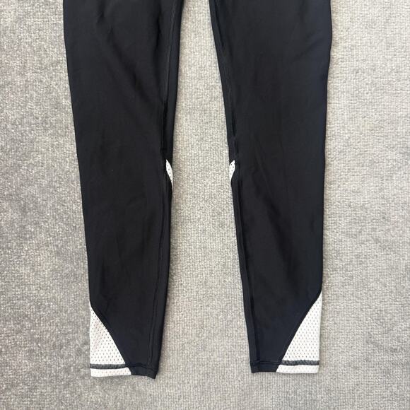 Peloton Leggings Womens Small Black White Cycling Yoga Pants Athletic Mesh - Picture 3 of 11